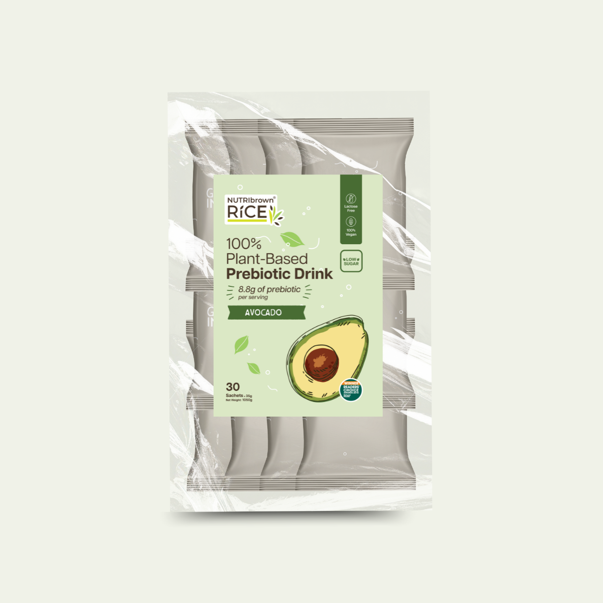 [Ecobag] NutriBrownRice® Avocado with Prebiotics Ecobag (30 Sachets)