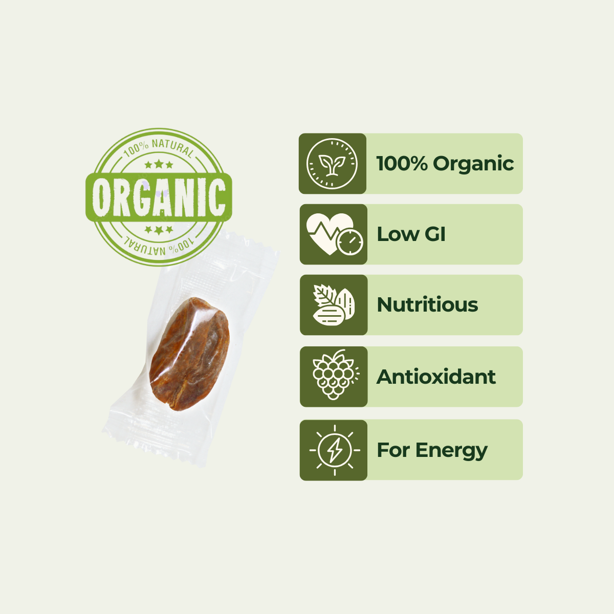 Organic Dates Low GI (Individually Packed)