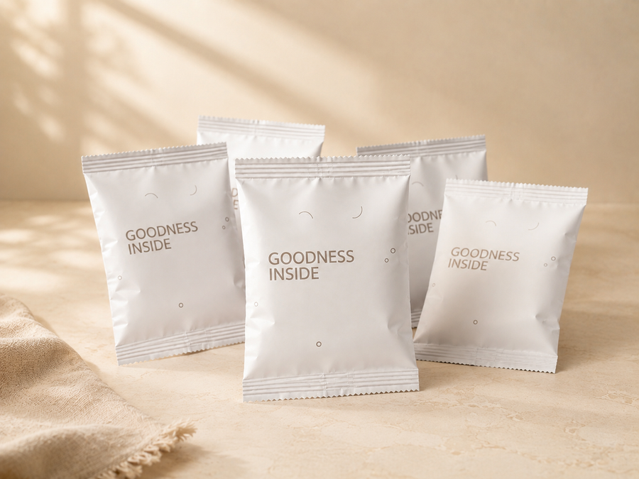 Tearing open a GOODNESS INSIDE sachet