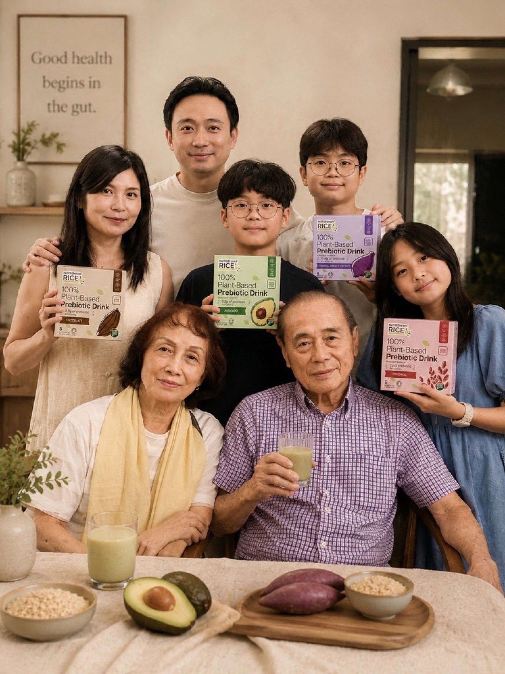 A family sharing NutriBrownRice together